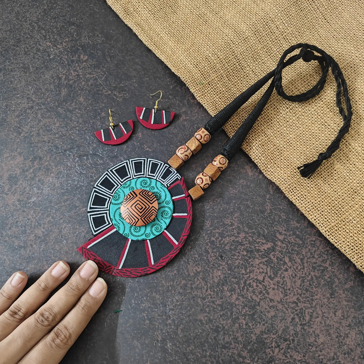 Vasudha fabric necklace set