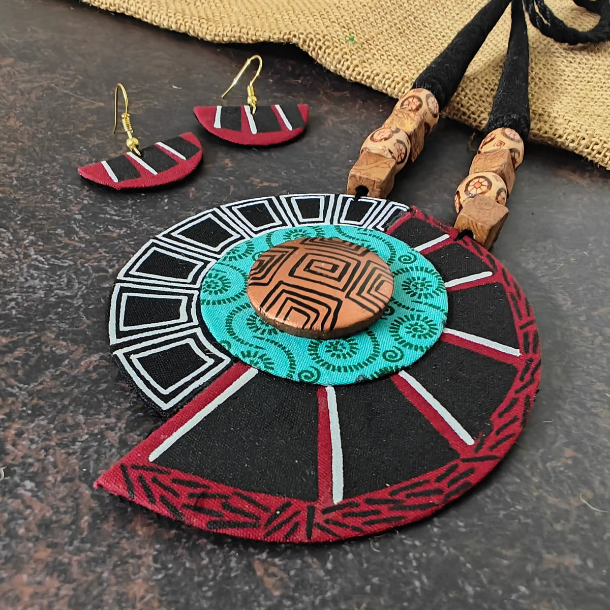 Vasudha fabric necklace set
