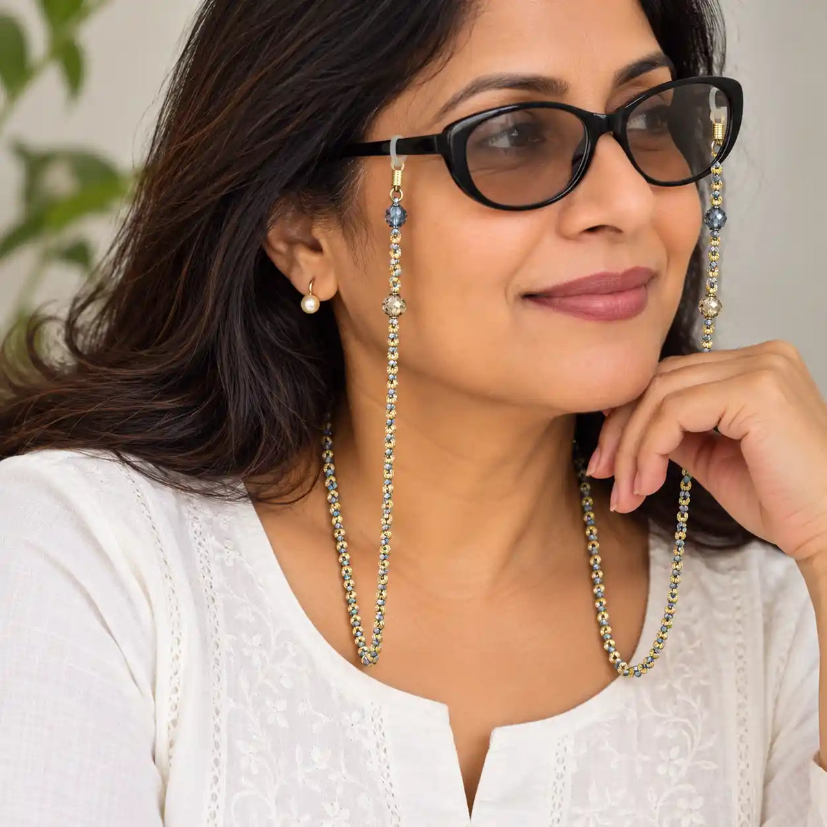 Vinaya grey macrame spectacle chain