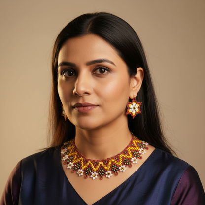 Zainab bead necklace set