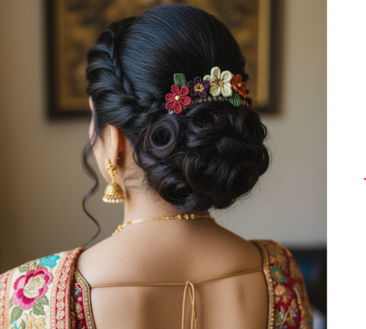 Sindhya Floral Macrame Comb