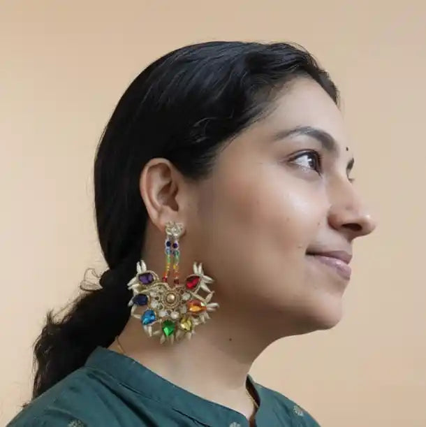 Champaga macrame earrings