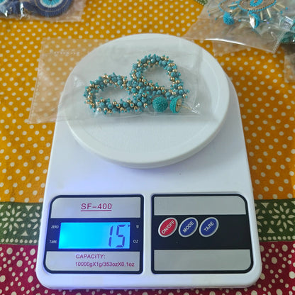 Dhatri blue bead earrings