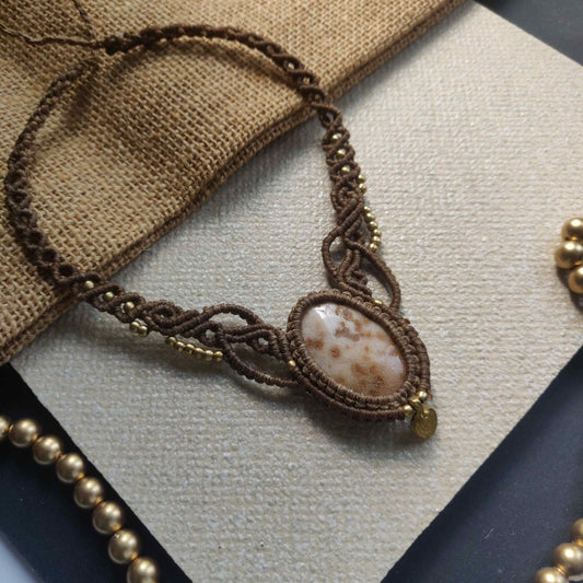 office wear necklace stone necklace bead necklace brown necklace brown stone necklace neutral colour necklace