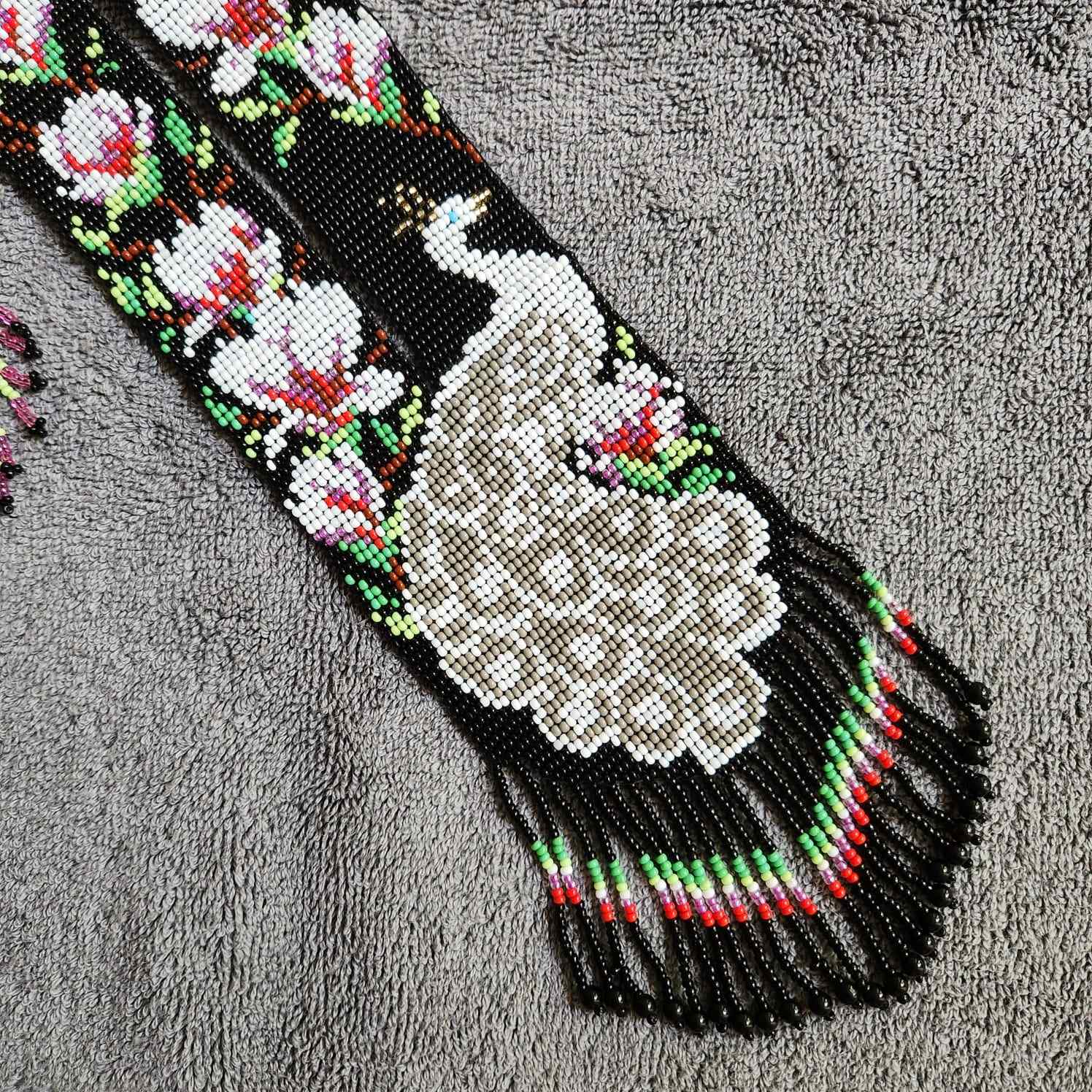 peacock necklace white pink floral flower necklace set black necklace party wear necklace casual outing occasion wear jewel