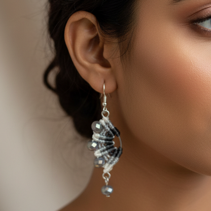 Ardhachandra macrame earrings