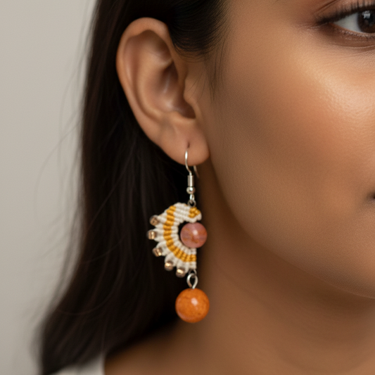 Virya micromacrame bead earrings