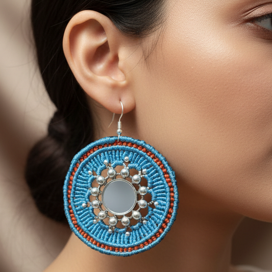 Akhila macrame mirror earrings