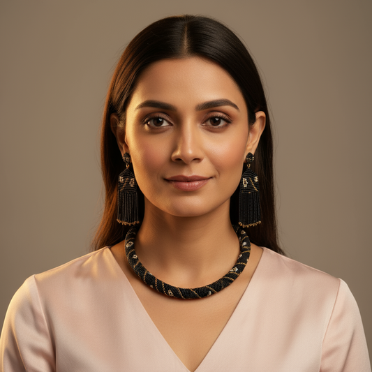 Ankana collar beadloom necklace set