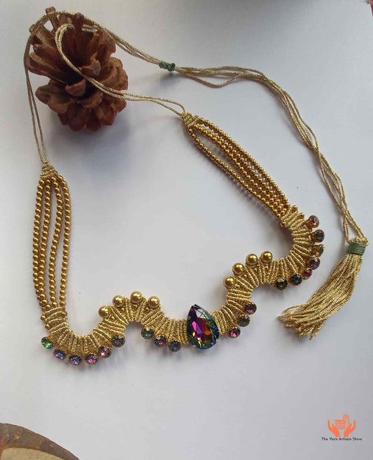 handmade statement bead necklace with stones
