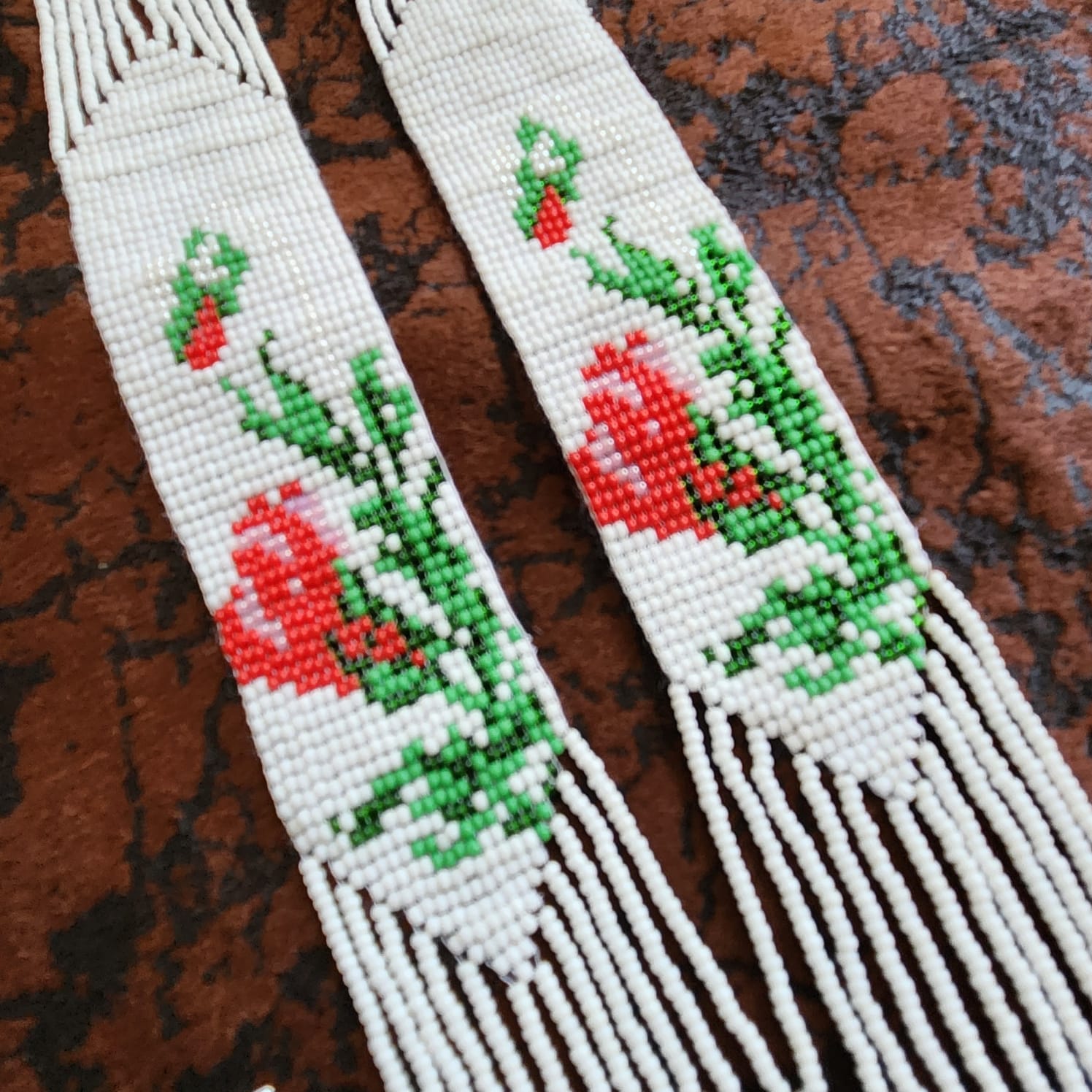 floral design bead necklace white red layered necklace dangler party wear occasion wedding mehndi sangeet haldi jewellery
