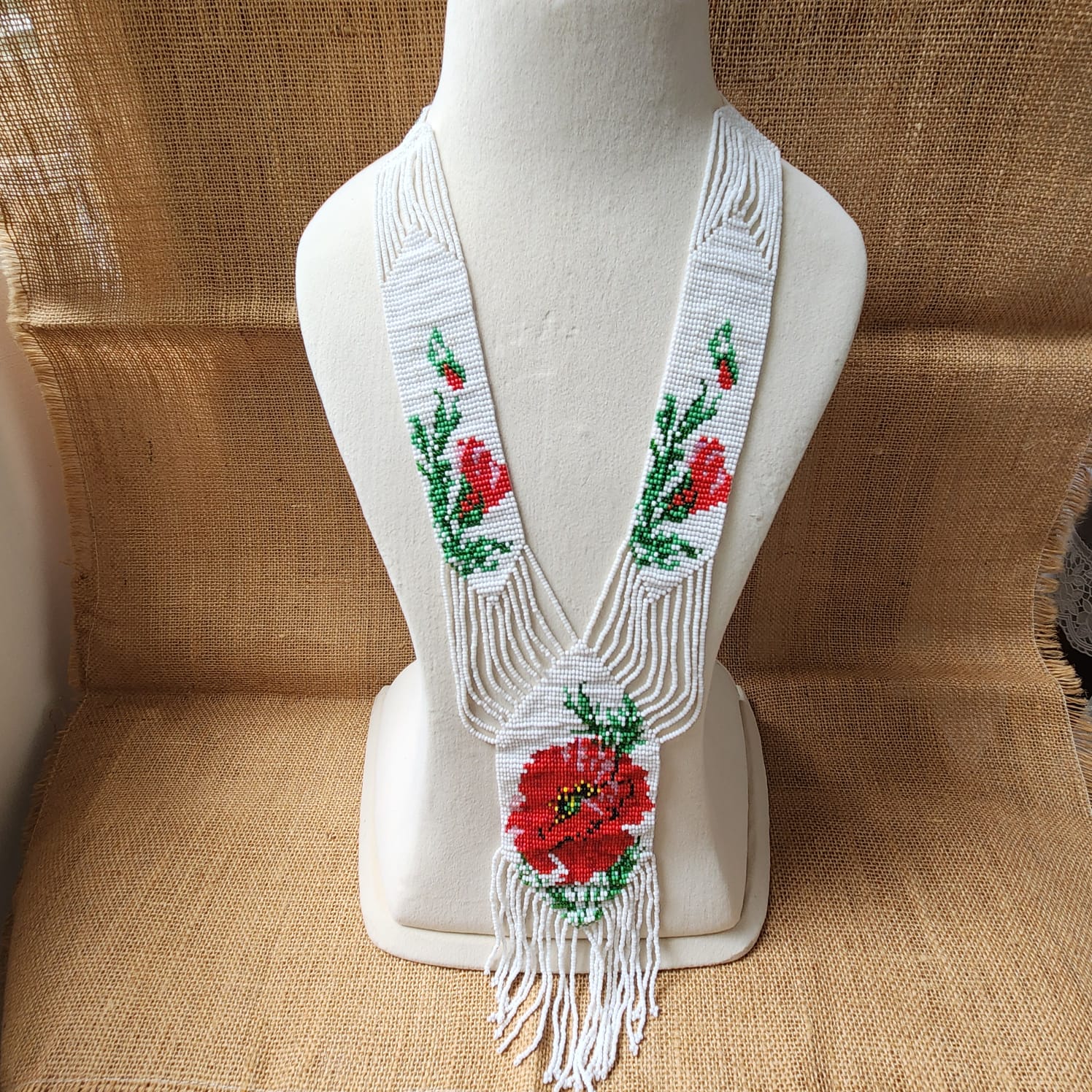 floral design bead necklace white red layered necklace dangler party wear occasion wedding mehndi sangeet haldi jewellery