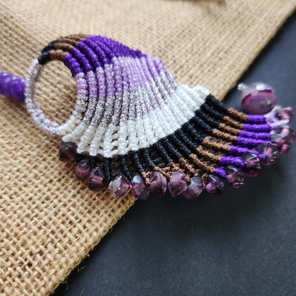 purple necklace asymmetric necklace bead earrings set graded necklace set