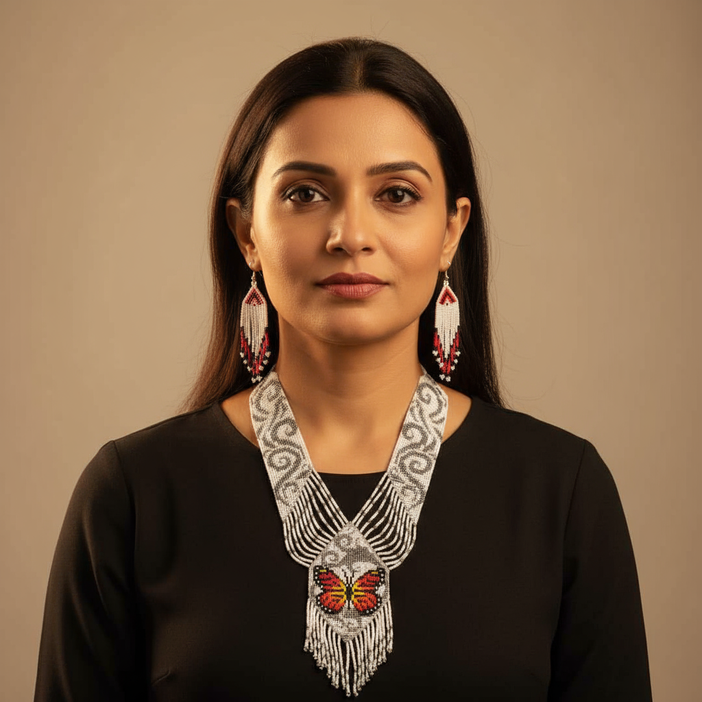 Peksha butterfly bead necklace set