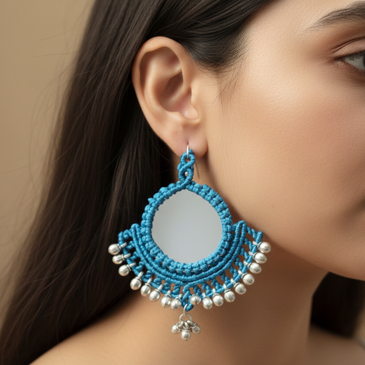 Rekhanka macrame mirror earrings