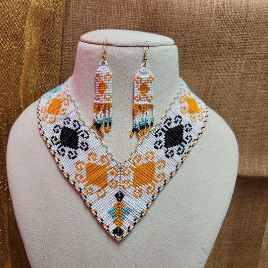 bead jewellery party necklace floral geometric jewellery for collar outfits V neck outfits