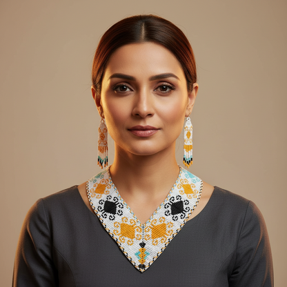 Sanjitha bead loom necklace set