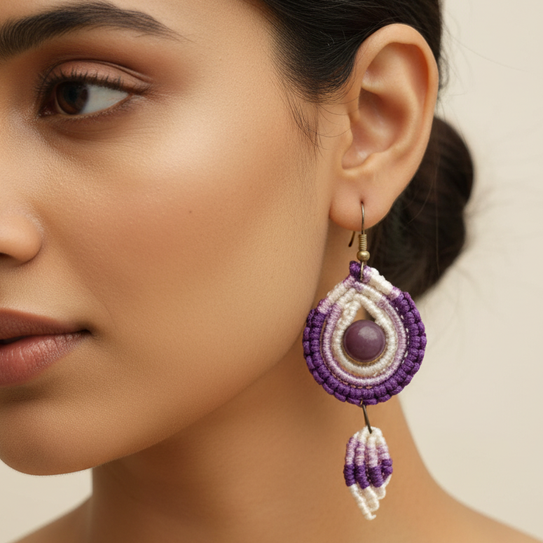 Mayuri macrame dangler earrings