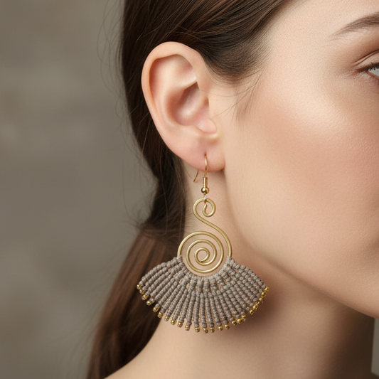 Sarpini grey macrame earrings