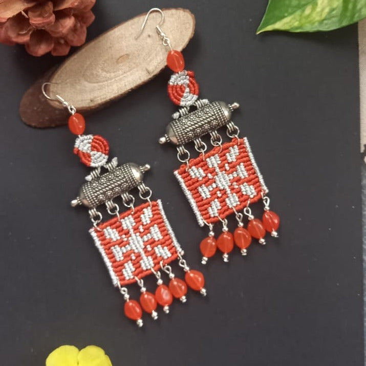 Mallika orange cavandoli dangler earrings
