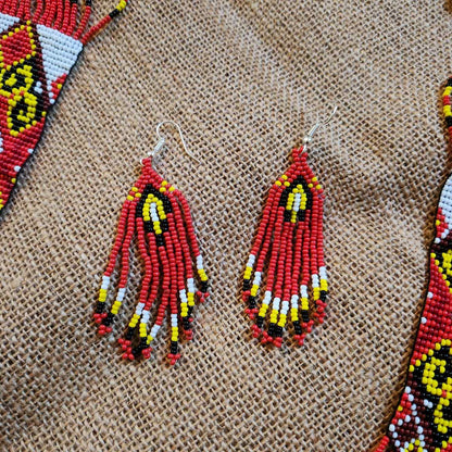 statement bead necklace partywear necklace multi colour necklace for sangeet wedding jewellery floral set bead earrings