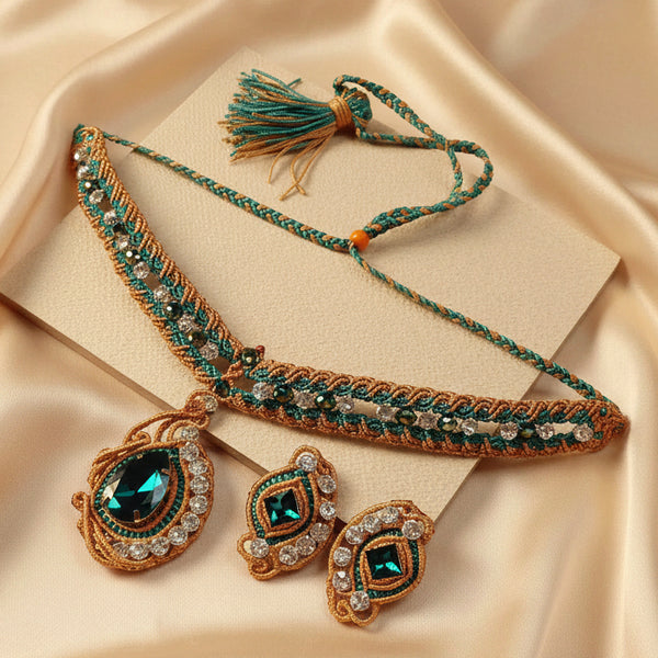 Haritmani stone macrame necklace set