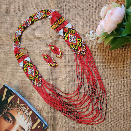statement bead necklace partywear necklace multi colour necklace for sangeet wedding jewellery floral set bead earrings