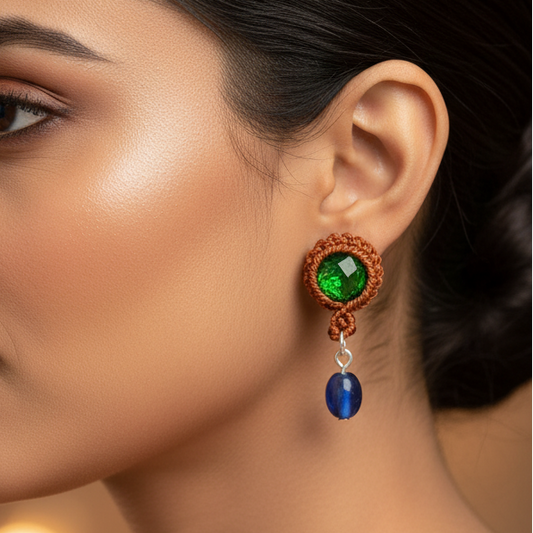 Maragada macrame stud earrings