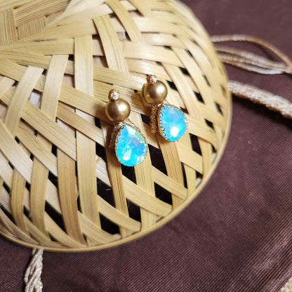 necklace stone jewellery party wedding necklace formal wear macrame necklace set blue gold necklace