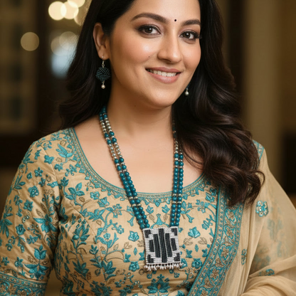 Ghanita bead macrame necklace set