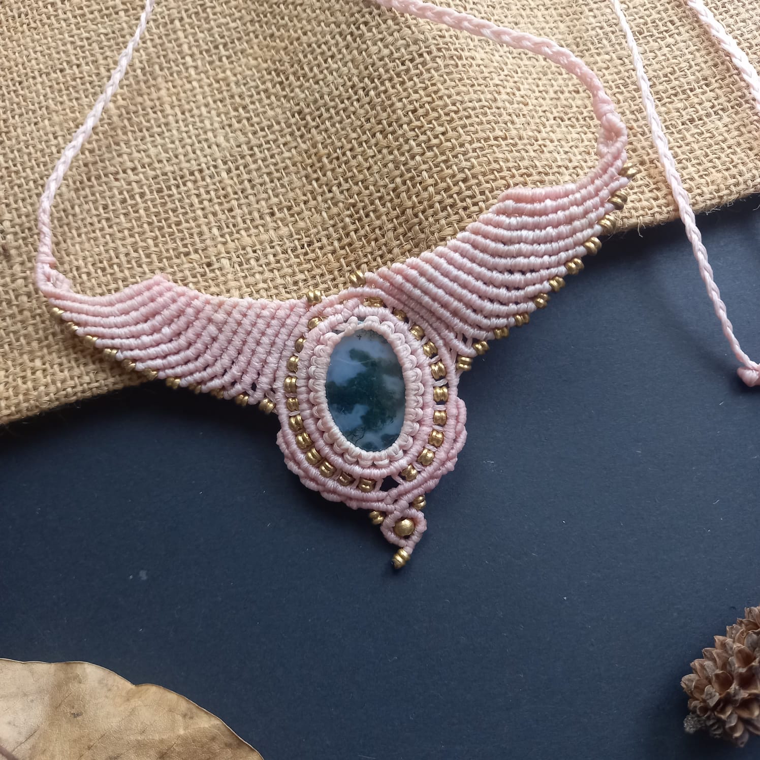 onyx stone necklace gold necklace macrame necklace bird necklace wing necklace