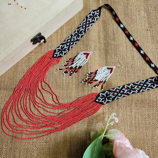 red coral geometric necklace formal necklace party necklace function wedding mehendi sangeet gift for her