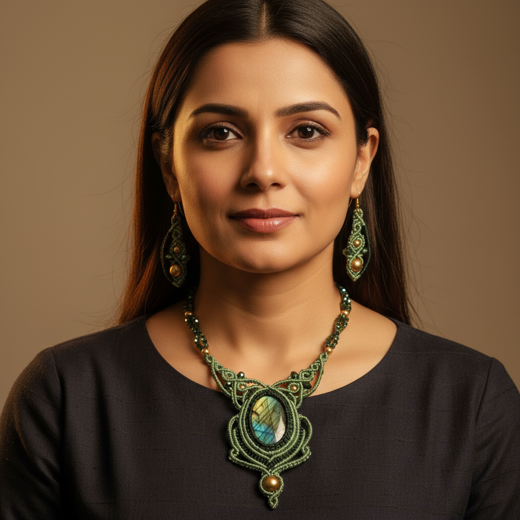 Ujwala macrame necklace set