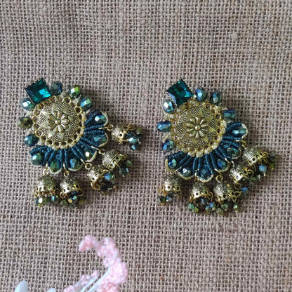 macrame collar style stone necklace and earrings set rama green necklace