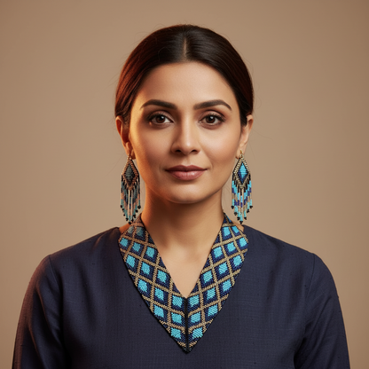 Vritika bead loom necklace set