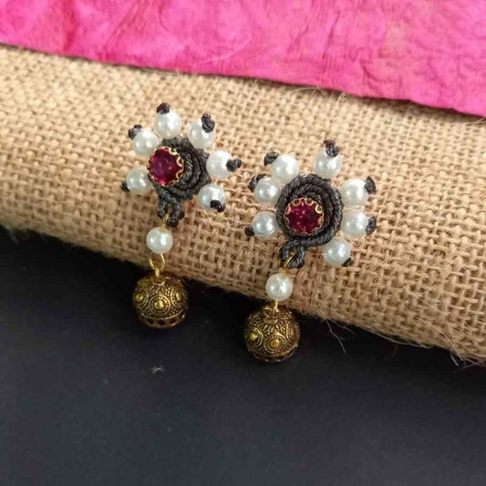 Manikarnika macrame jhumki earrings