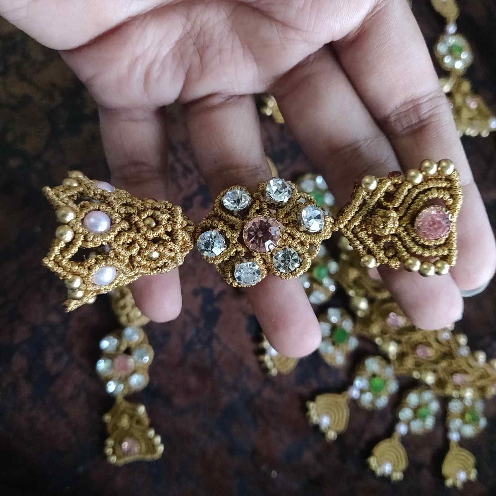 jhumka earrings long earrings jhumki earrings handmade flower earrings macrame earrings bridal wedding jewellery