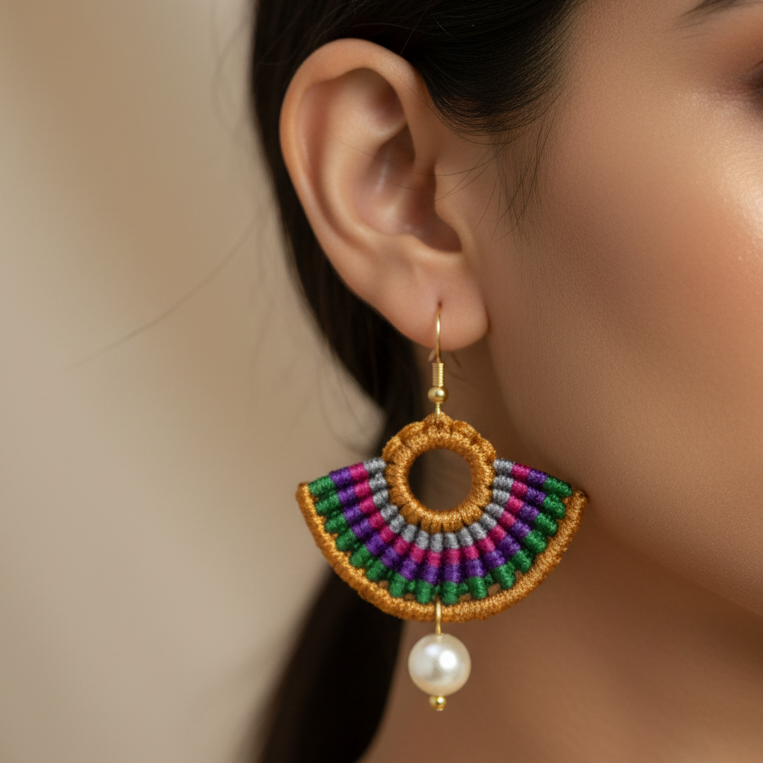 Meghdhanush Macrame Earrings