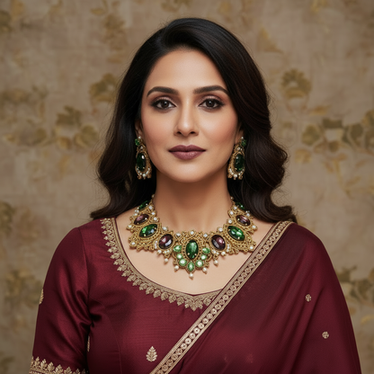 Kangana stone macrame necklace set