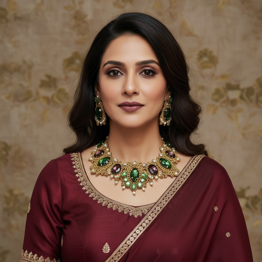 Kangana stone macrame necklace set