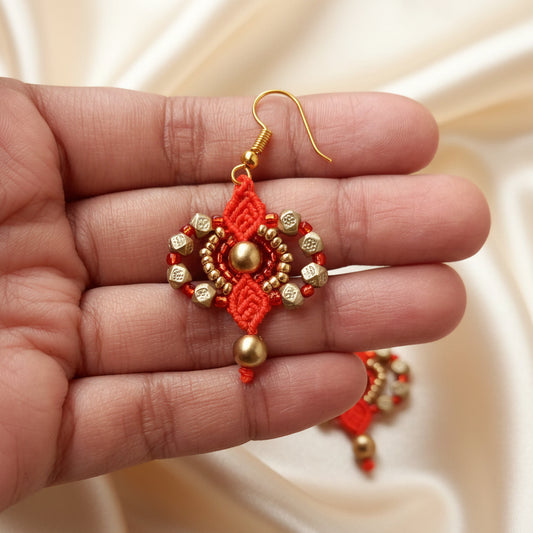 Swarna bead Micro-macramé earrings