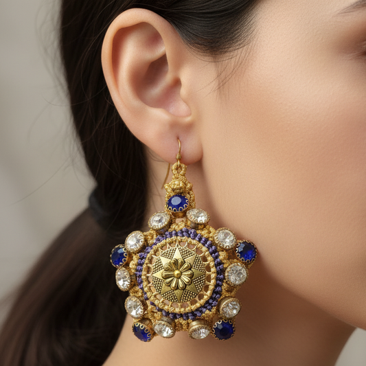 Satara stone macrame earrings