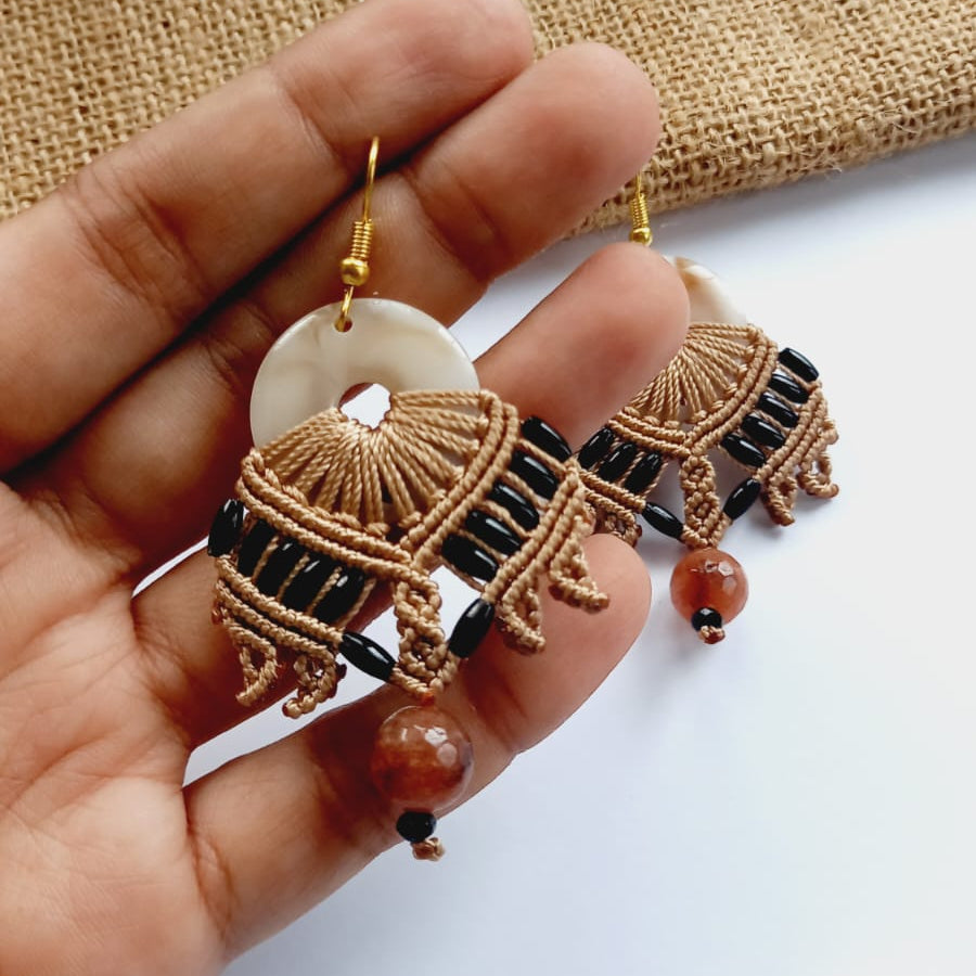 Shringara micromacrame dangler earrings