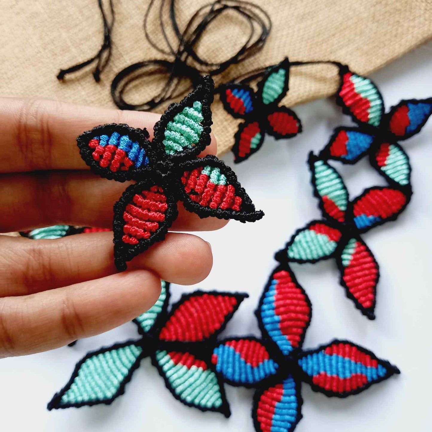floral necklace macrame necklace stud earrings wedding necklace sangeet necklace jailer movie necklace tamannah necklace