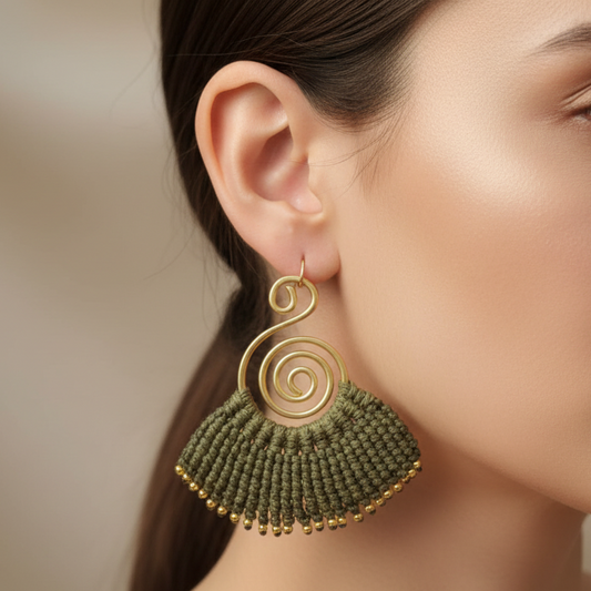 Sarpini olive green earrings
