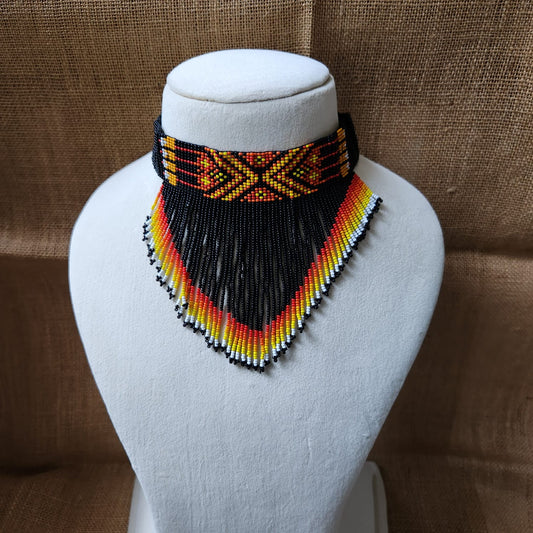 bead loom necklace choker necklace geometric design hair band choker fringe seed bead earrings dangler earrings