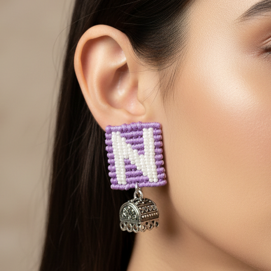 Akshara macrame jhumki earrings