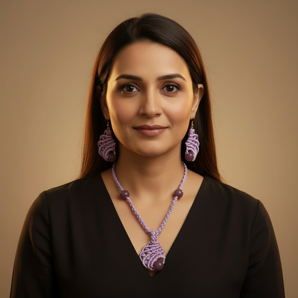 Sugandhi macrame necklace set