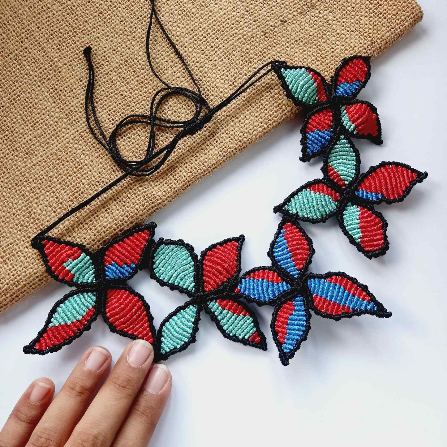 floral necklace macrame necklace stud earrings wedding necklace sangeet necklace jailer movie necklace tamannah necklace