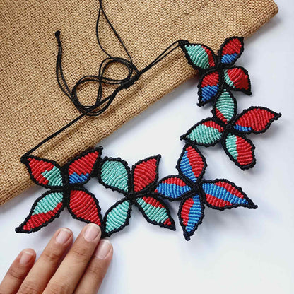 floral necklace macrame necklace stud earrings wedding necklace sangeet necklace jailer movie necklace tamannah necklace